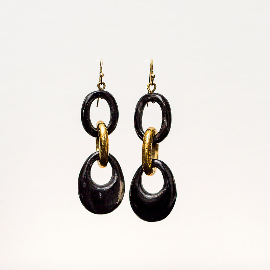 Kiungo Golden Earrings Dark